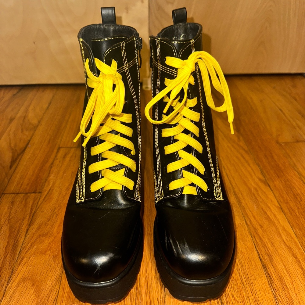 Nasty Gal Lace Up Heeled Boots